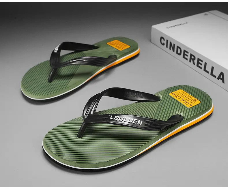 2024 Men's Red Rubber Flip Flops Beach Sandals — feature 11