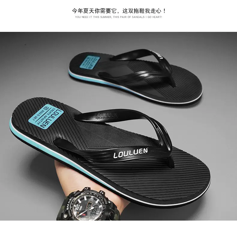 2024 Men's Red Rubber Flip Flops Beach Sandals — feature 12