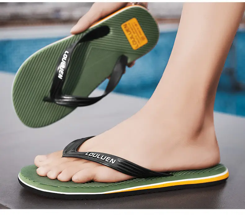 2024 Men's Red Rubber Flip Flops Beach Sandals — feature 16