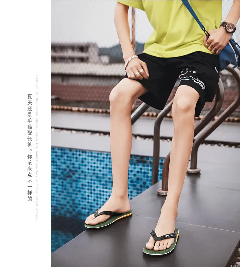 2024 Men's Red Rubber Flip Flops Beach Sandals — feature 17