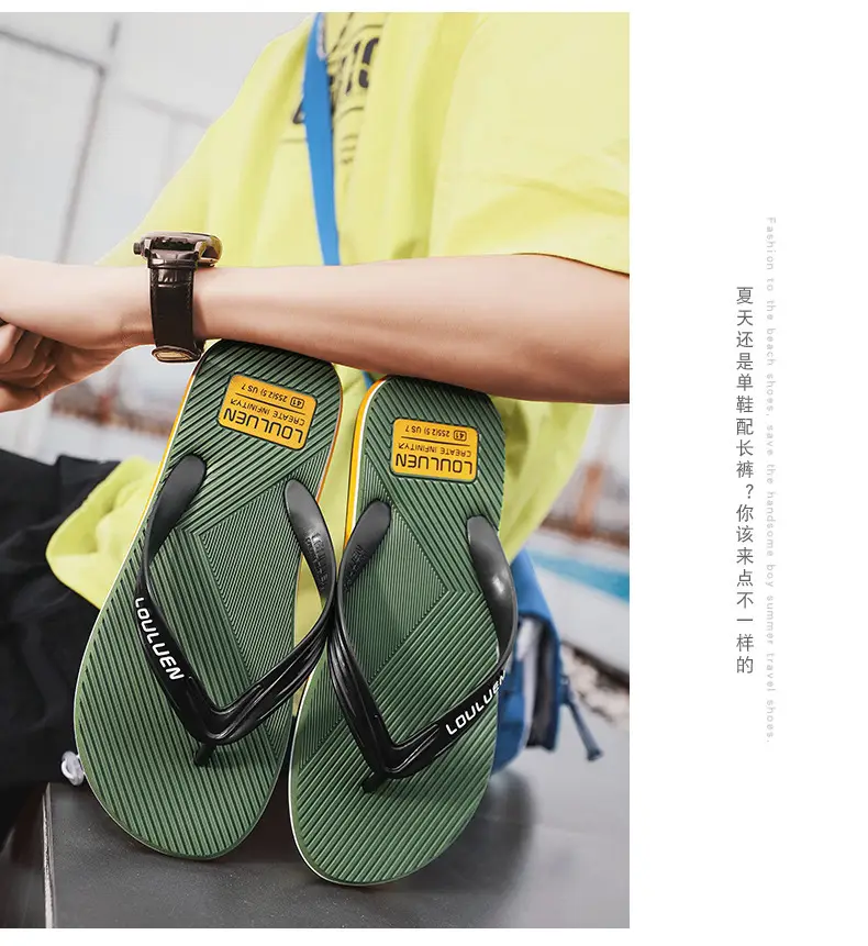 2024 Men's Red Rubber Flip Flops Beach Sandals — feature 18