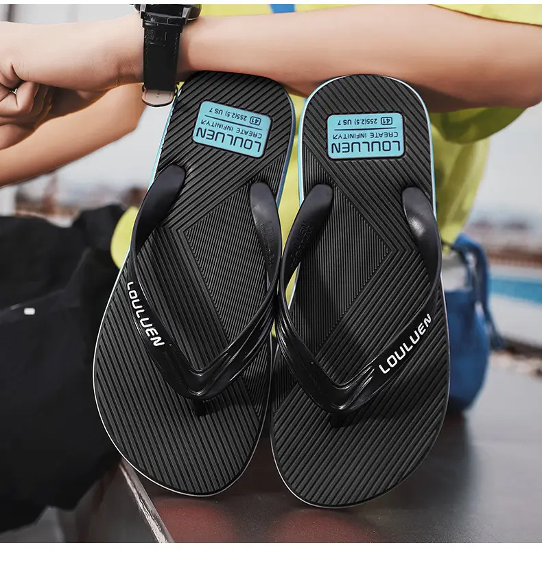 2024 Men's Red Rubber Flip Flops Beach Sandals — feature 21
