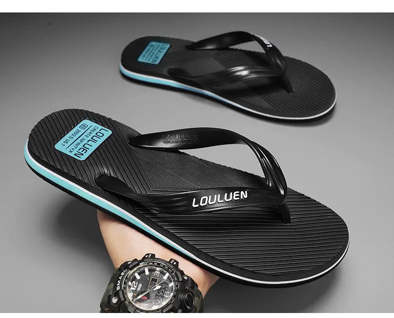2024 Men's Red Rubber Flip Flops Beach Sandals — feature 3