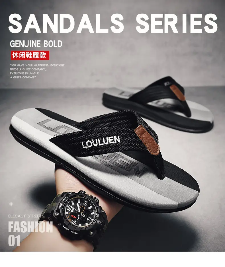 2024 Summer Slippers for Men, Trendy Casual Beach Shoes for Men, Flip-Flops for Home, Non-Slip Sandals — feature 1