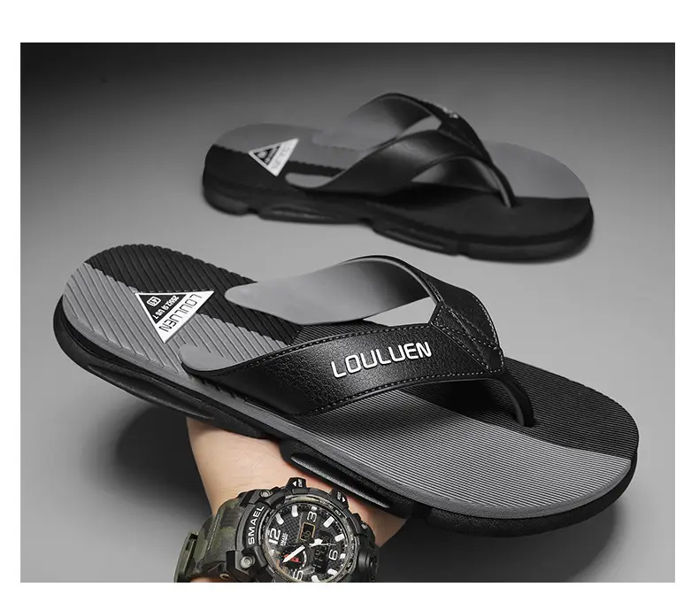 2024 Men's Orange Black Flip Flops Beach Casual Sandals — feature 17