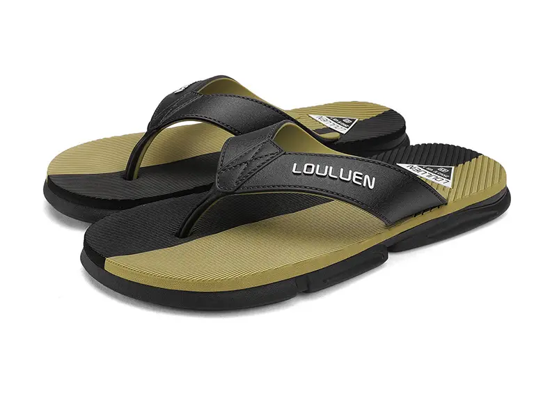 2024 Men's Orange Black Flip Flops Beach Casual Sandals — feature 19