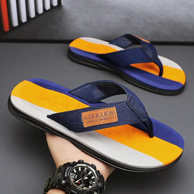 2024 Summer Large Size Men's Flip-Flops for Outer Wear Flip-Flops Beach Shoes Casual Trendy Non-Slip Fashion Sandals for Men - Image 5