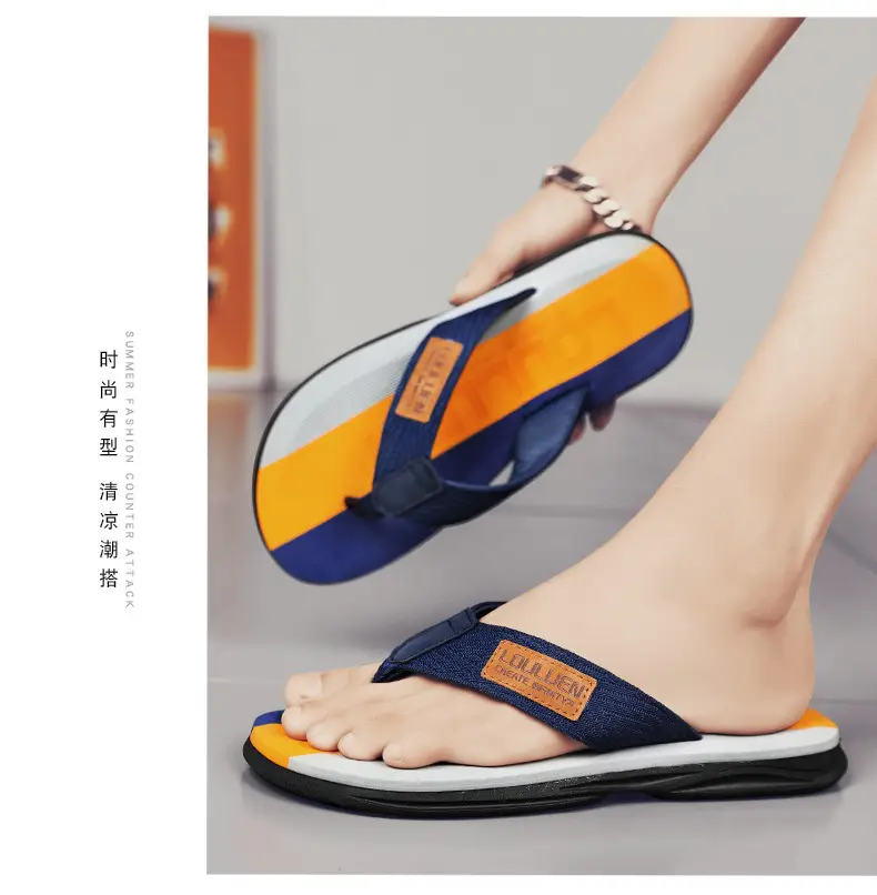 2024 Summer Large Size Men's Flip-Flops for Outer Wear Flip-Flops Beach Shoes Casual Trendy Non-Slip Fashion Sandals for Men — feature 10