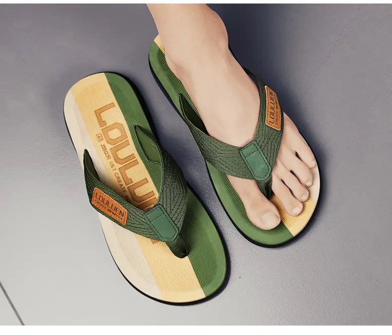 2024 Summer Large Size Men's Flip-Flops for Outer Wear Flip-Flops Beach Shoes Casual Trendy Non-Slip Fashion Sandals for Men — feature 11