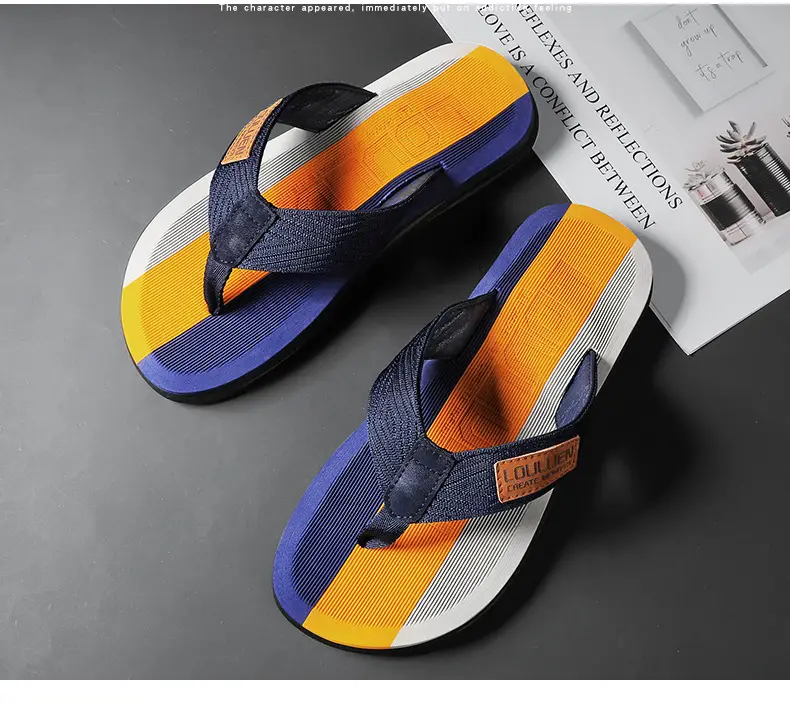 2024 Summer Large Size Men's Flip-Flops for Outer Wear Flip-Flops Beach Shoes Casual Trendy Non-Slip Fashion Sandals for Men — feature 16