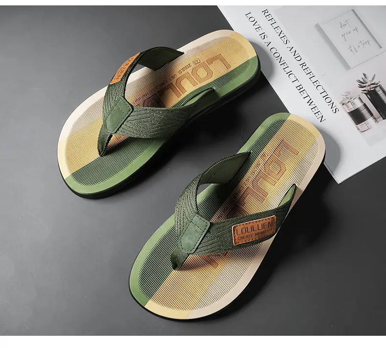 2024 Summer Large Size Men's Flip-Flops for Outer Wear Flip-Flops Beach Shoes Casual Trendy Non-Slip Fashion Sandals for Men — feature 18
