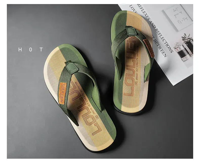 2024 Summer Large Size Men's Flip-Flops for Outer Wear Flip-Flops Beach Shoes Casual Trendy Non-Slip Fashion Sandals for Men — feature 19