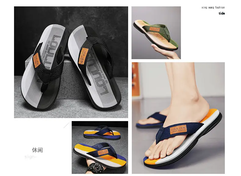 2024 Summer Large Size Men's Flip-Flops for Outer Wear Flip-Flops Beach Shoes Casual Trendy Non-Slip Fashion Sandals for Men — feature 2