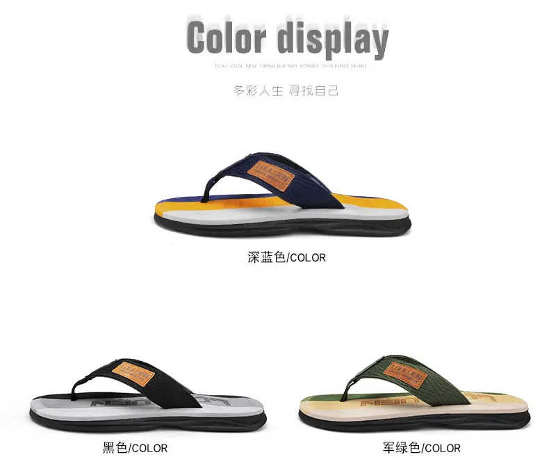 2024 Summer Large Size Men's Flip-Flops for Outer Wear Flip-Flops Beach Shoes Casual Trendy Non-Slip Fashion Sandals for Men — feature 6