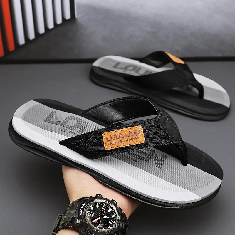 2024 Summer Large Size Men's Flip-Flops for Outer Wear Flip-Flops Beach Shoes Casual Trendy Non-Slip Fashion Sandals for Men - Image 2