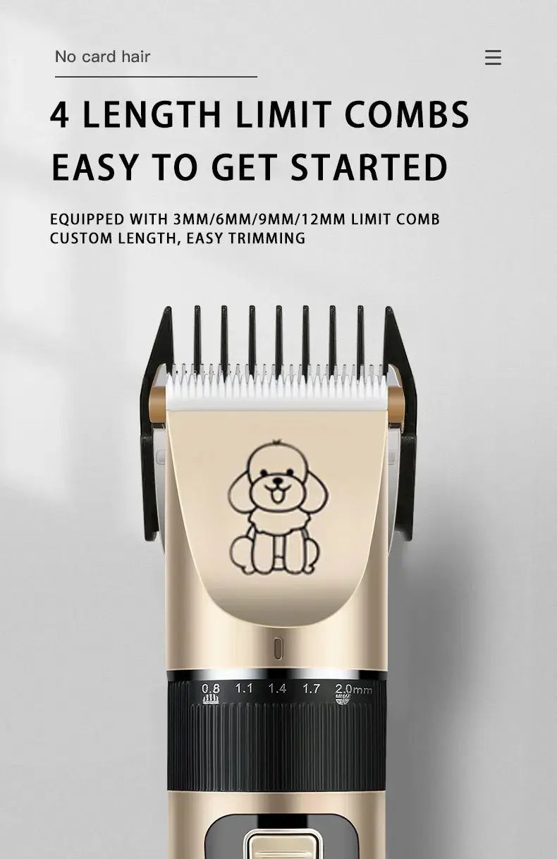 Pet Electric Clipper for Dogs & Cats with Adjustable Blades — feature 7