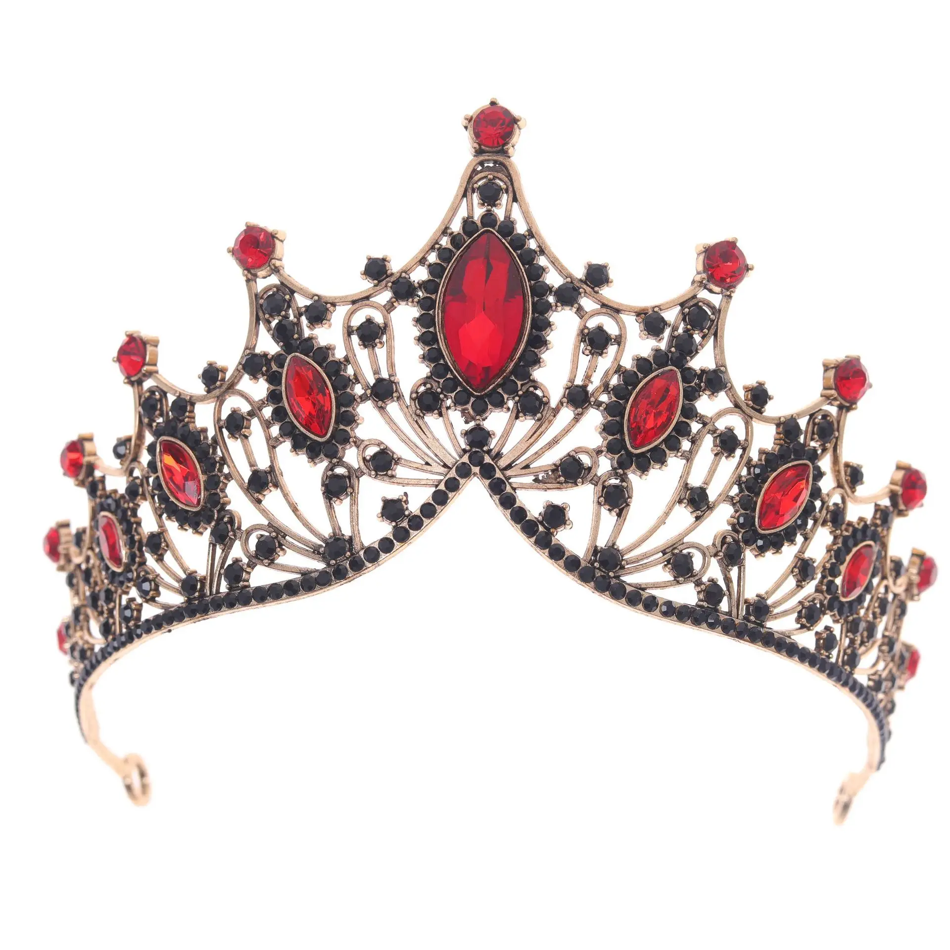 Luxury Red Crystal Bridal Crown for Women — feature 4