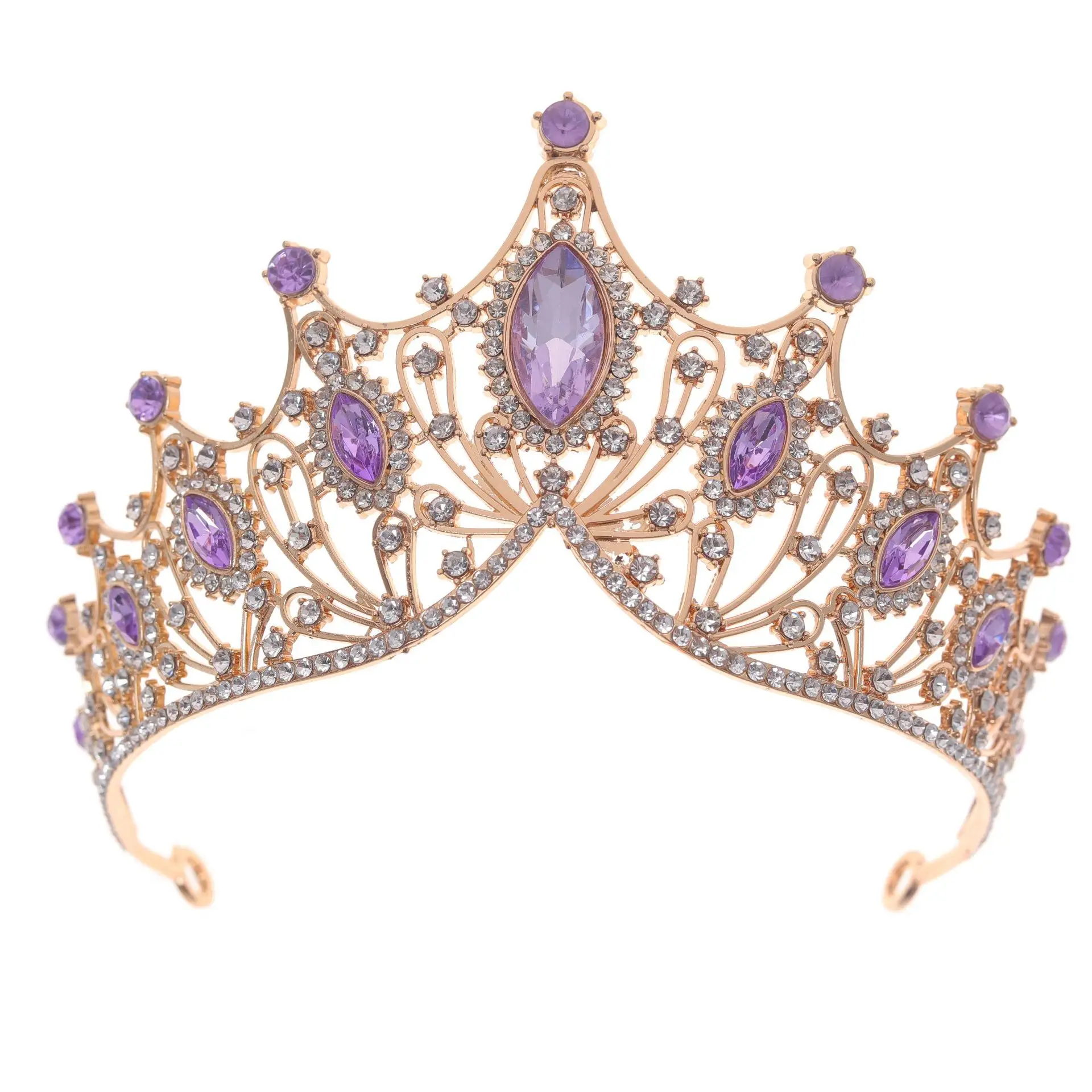 Luxury Red Crystal Bridal Crown for Women