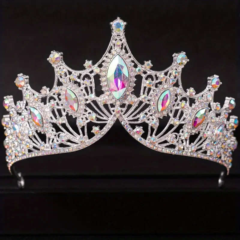 Luxury Red Crystal Bridal Crown for Women