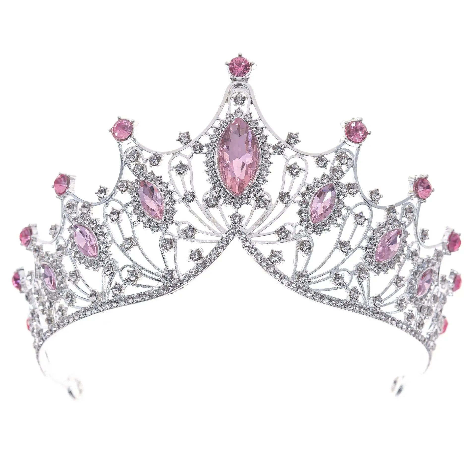 Luxury Red Crystal Bridal Crown for Women