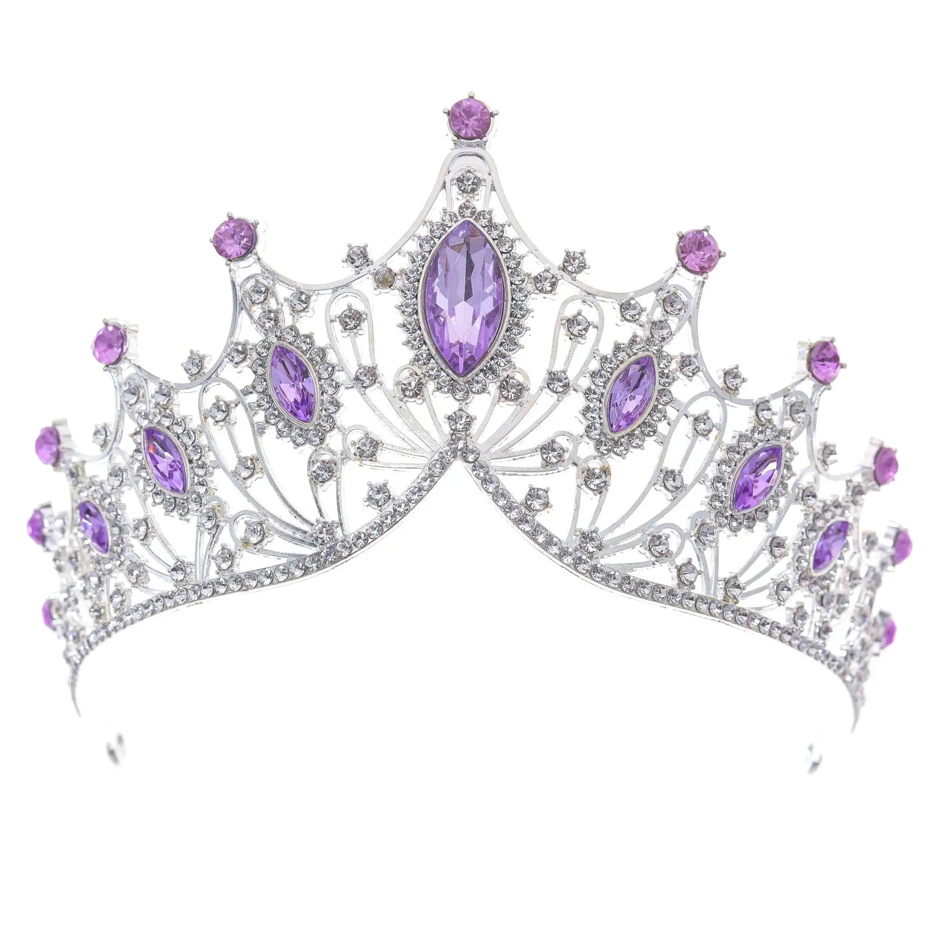 Luxury Red Crystal Bridal Crown for Women