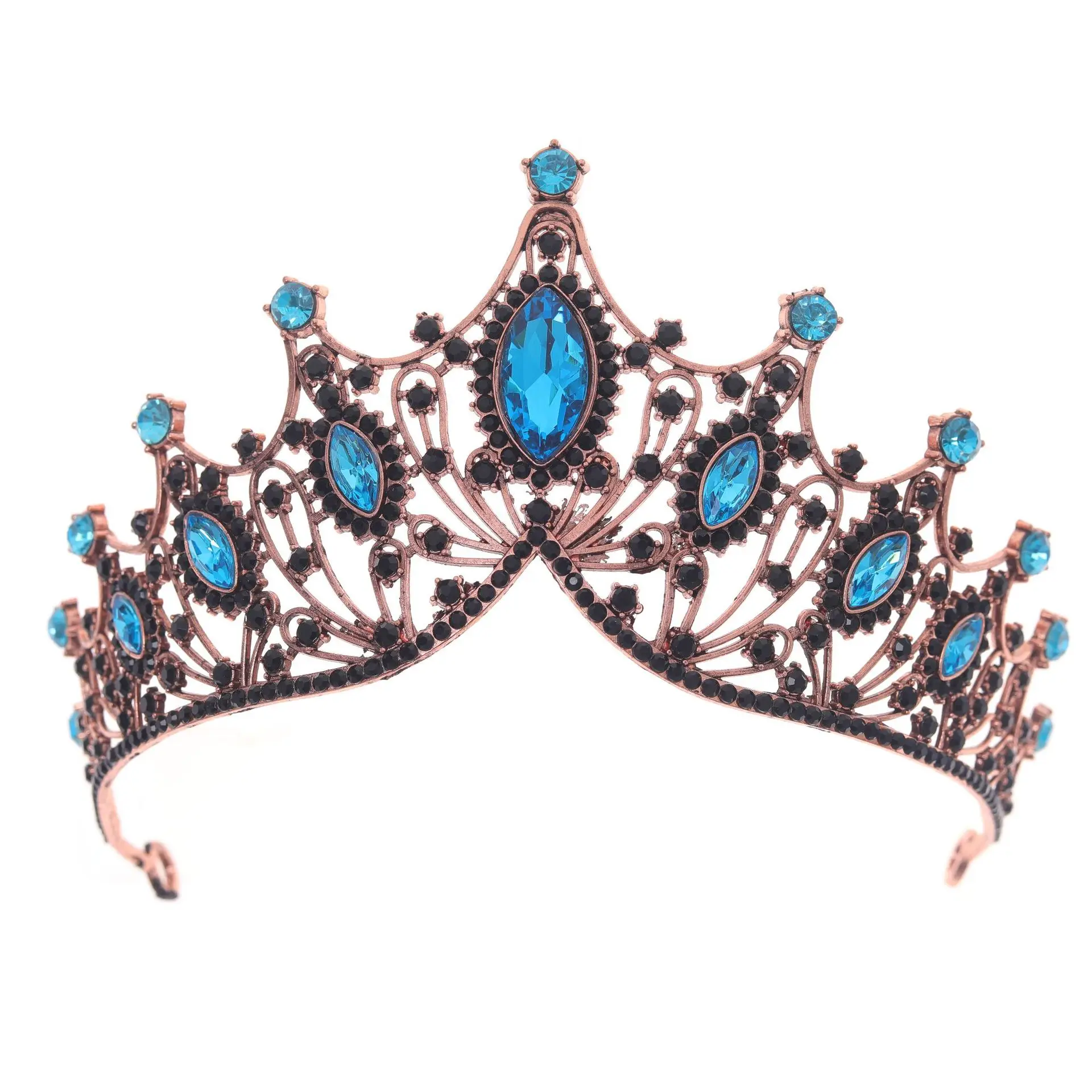Luxury Red Crystal Bridal Crown for Women