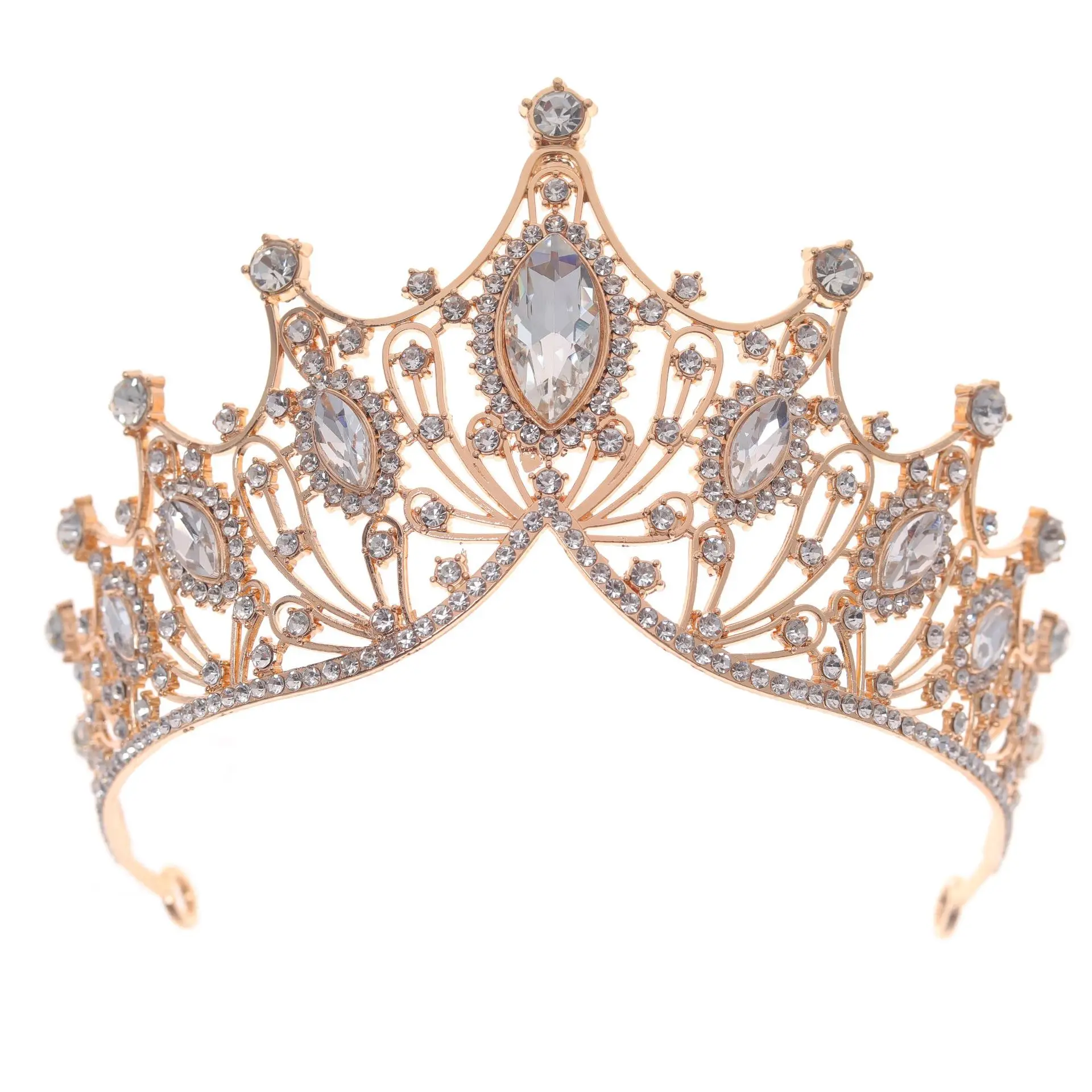 Luxury Red Crystal Bridal Crown for Women