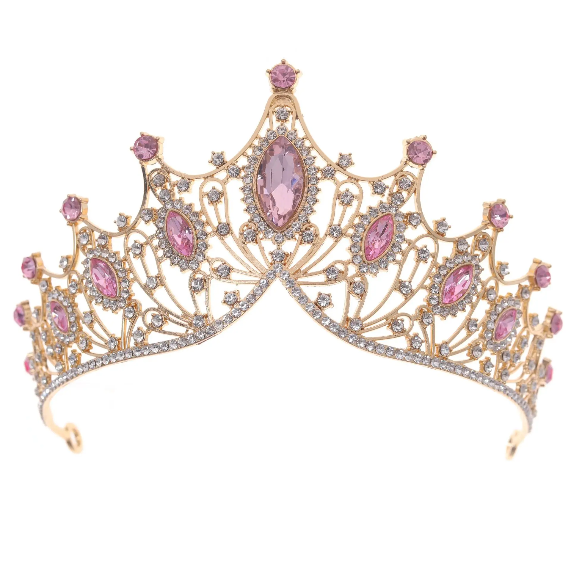 Luxury Red Crystal Bridal Crown for Women