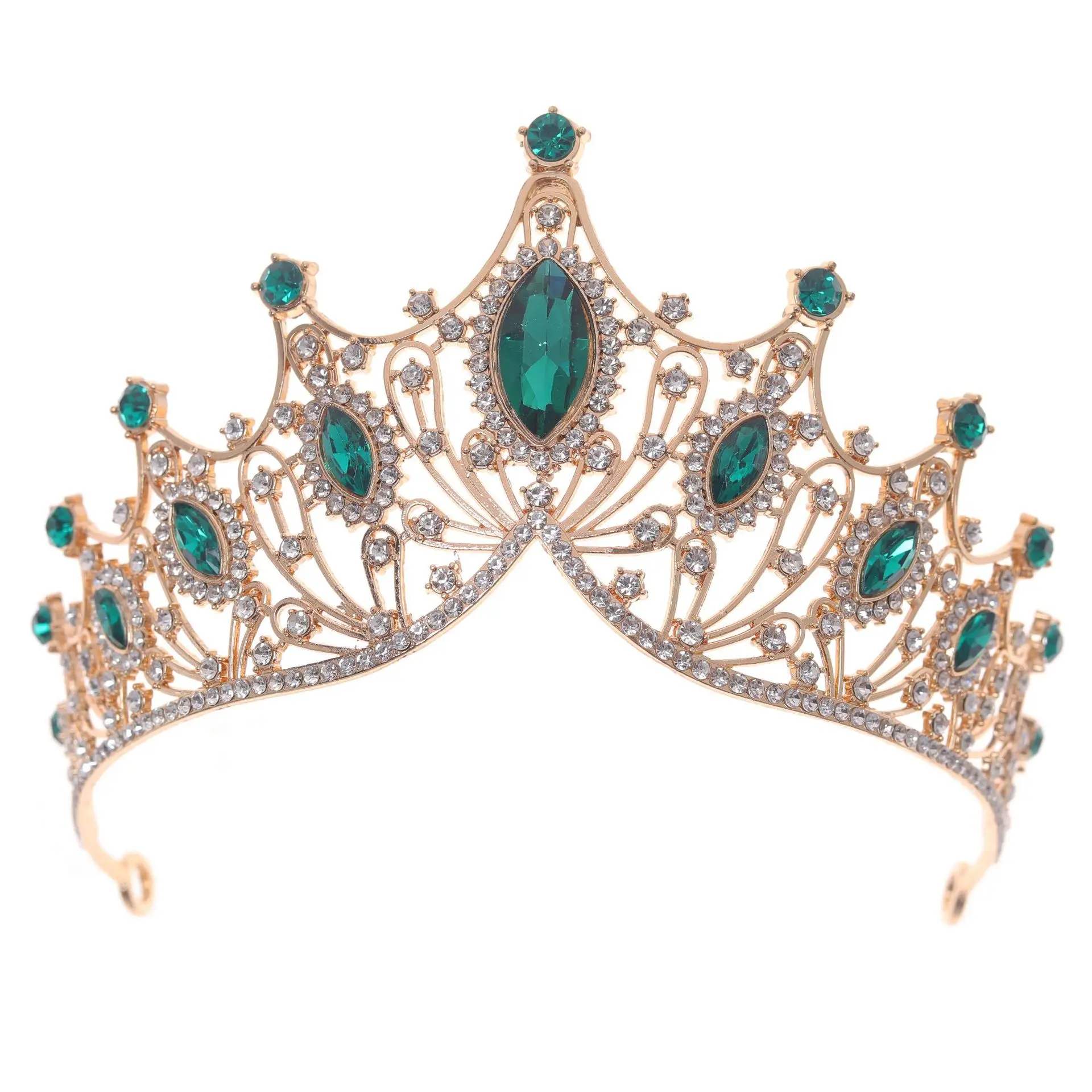 Luxury Red Crystal Bridal Crown for Women
