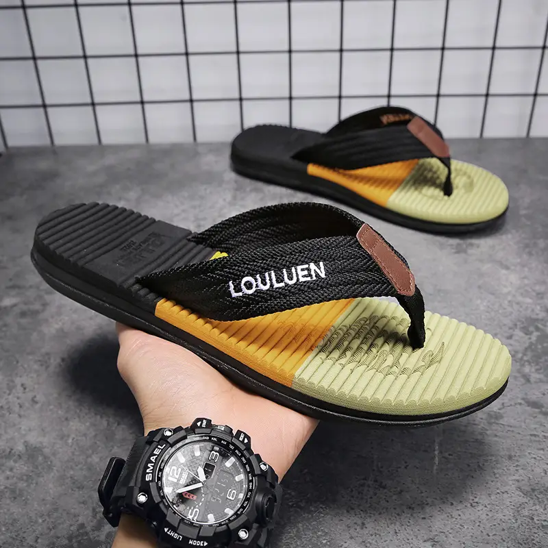 2024 Korean Style Men's Color Block Sandals - Image 5