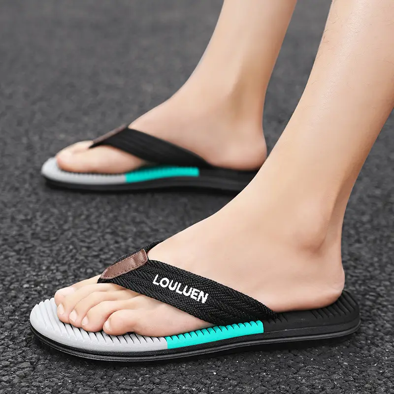 2024 Korean Style Men's Color Block Sandals - Image 6