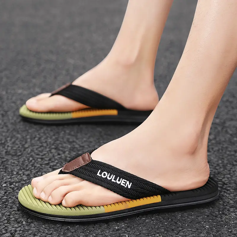 2024 Korean Style Men's Color Block Sandals - Image 7