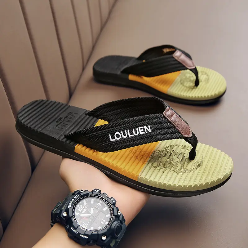 2024 Korean Style Men's Color Block Sandals - Image 3