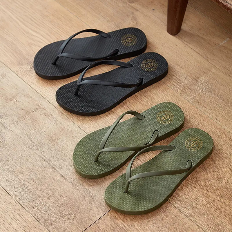 Summer New Flip-flops Women's Flat Casual Outdoor Slippers Women's Solid Color Fashionable Clip-legged Beach Sandals Cross-border