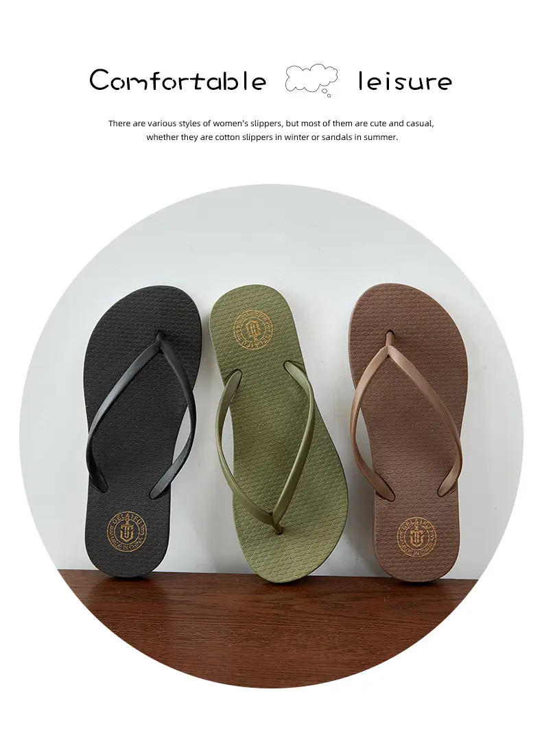 Summer New Flip-flops Women's Flat Casual Outdoor Slippers Women's Solid Color Fashionable Clip-legged Beach Sandals Cross-border — feature 12