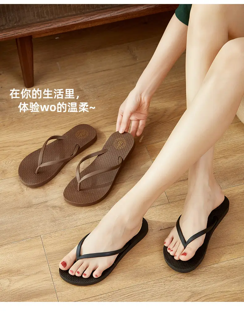 Summer New Flip-flops Women's Flat Casual Outdoor Slippers Women's Solid Color Fashionable Clip-legged Beach Sandals Cross-border — feature 4