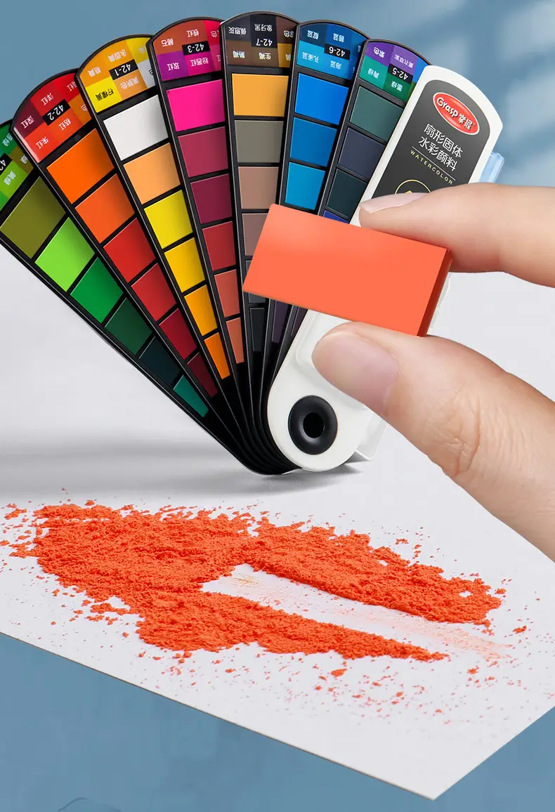 Master Pigment Watercolor Box Fan-Shaped Solid 42-Color Portable Watercolor Paint Tool Set Student Art Special — feature 8