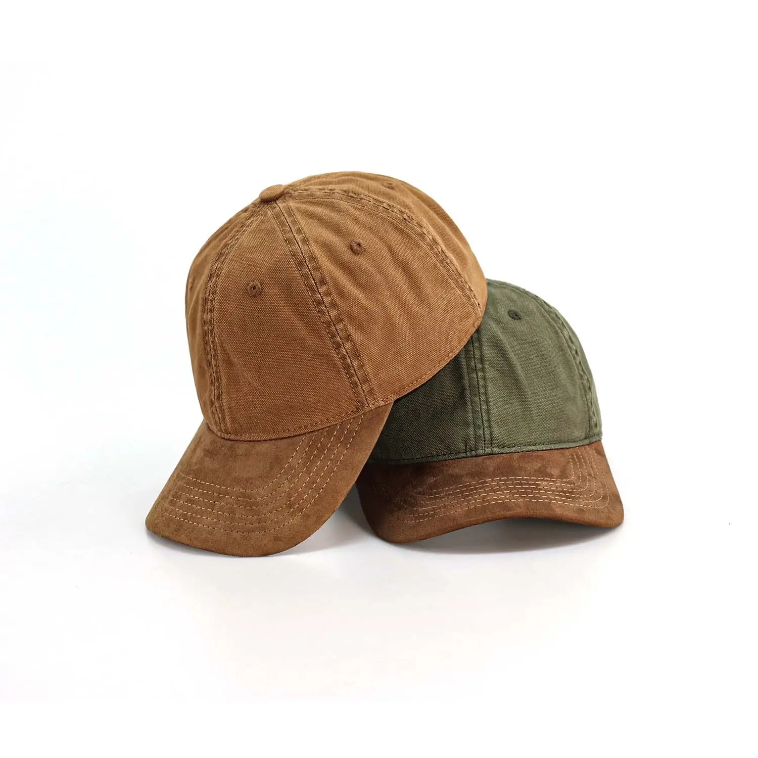 Japanese Suede Patchwork Cap Women's Contrast Canvas Baseball Cap Men's Summer Soft Top Hat New Spring Style Hat