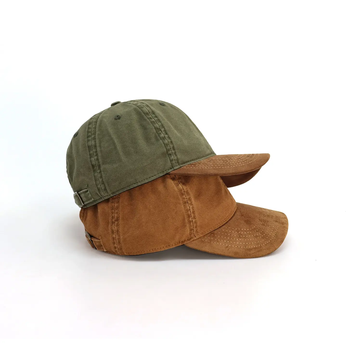 Japanese Suede Patchwork Cap Women's Contrast Canvas Baseball Cap Men's Summer Soft Top Hat New Spring Style Hat