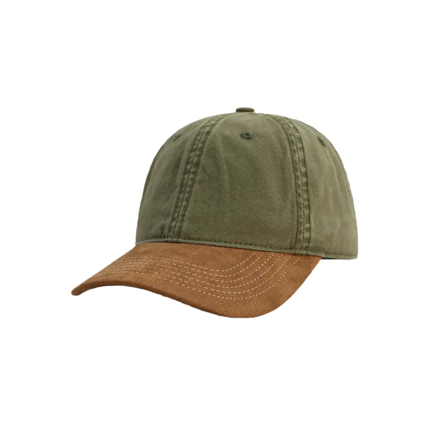 Japanese Suede Patchwork Cap Women's Contrast Canvas Baseball Cap Men's Summer Soft Top Hat New Spring Style Hat
