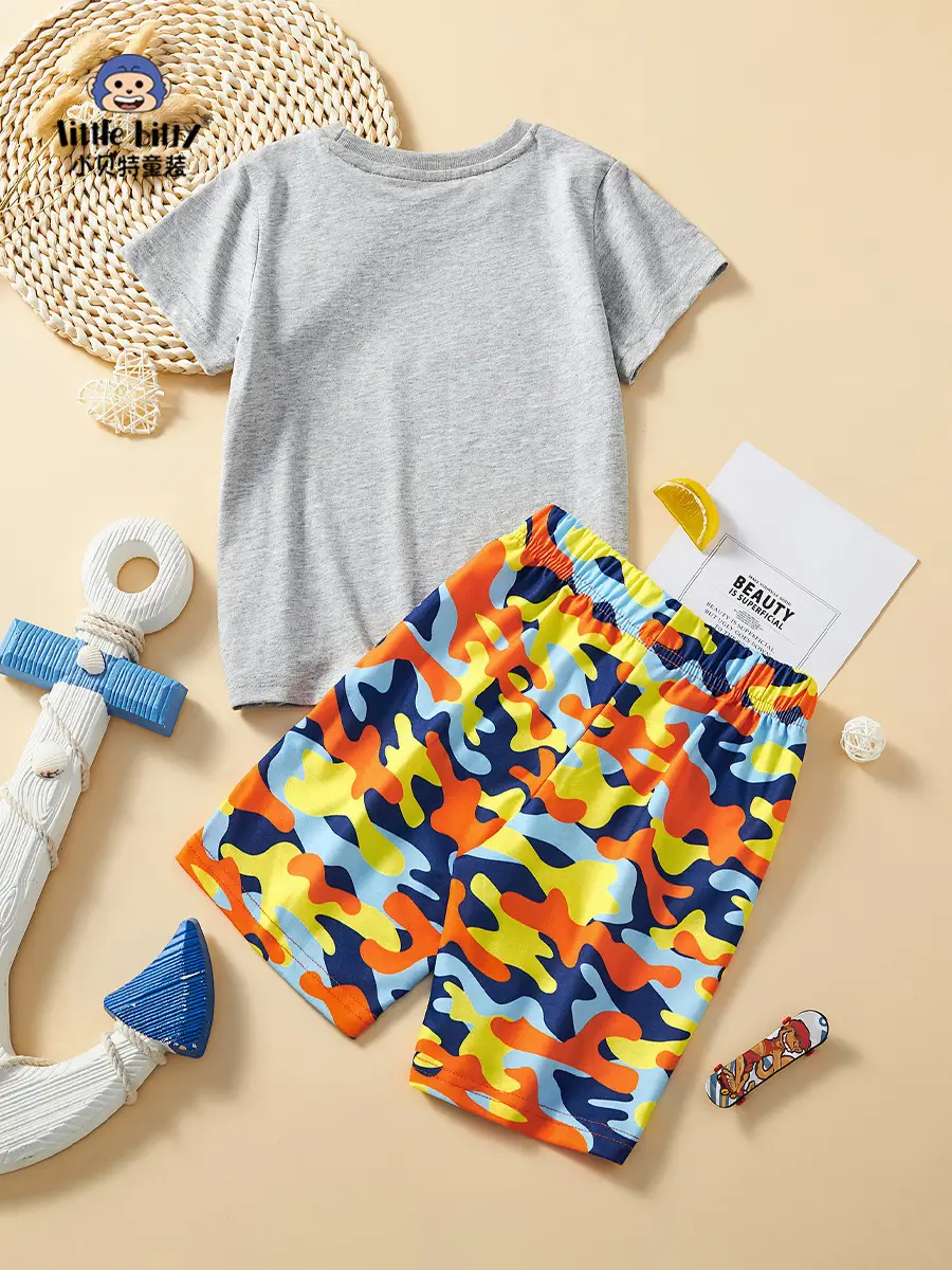 Children's Camouflage Short-Sleeve Suit 2025 Summer - Image 3