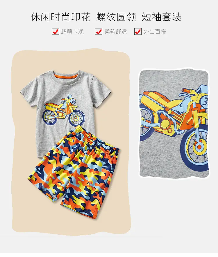 Children's Camouflage Short-Sleeve Suit 2025 Summer — feature 3