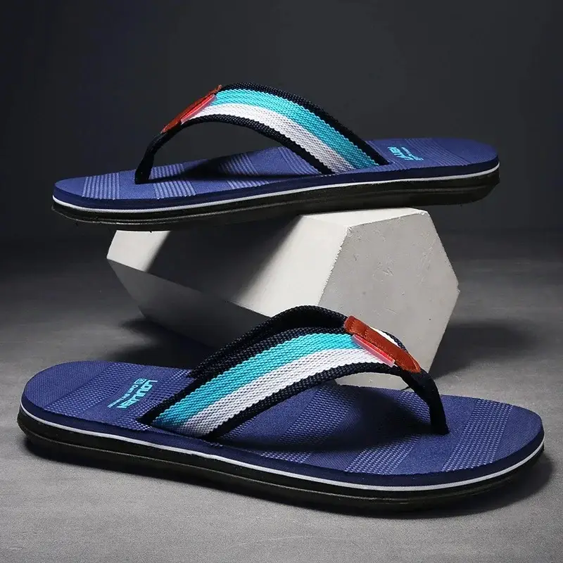 Men's 2024 Casual Beach Flip Flops Black - Image 11