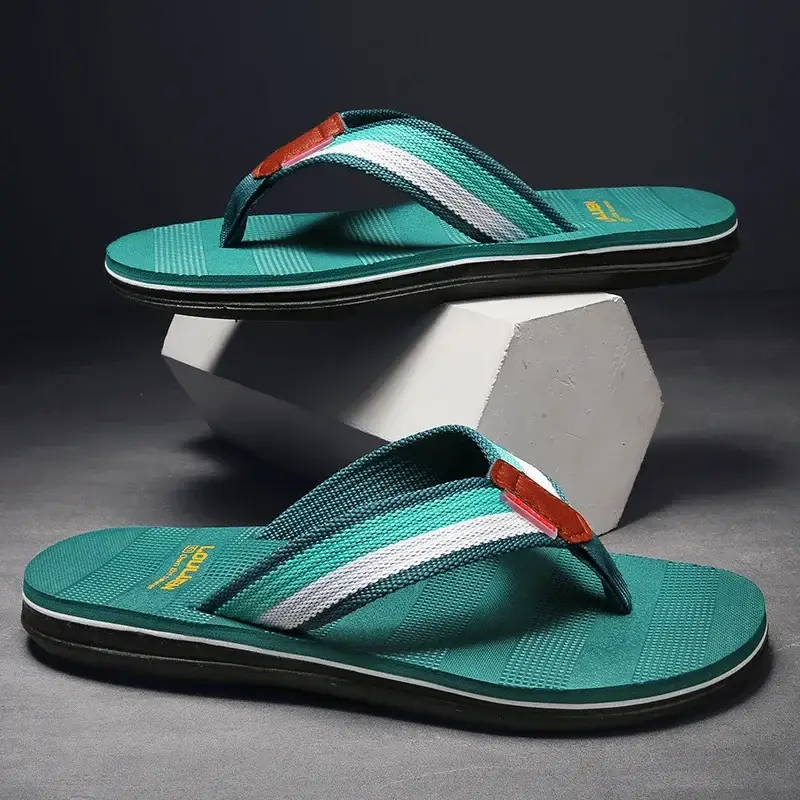 Men's 2024 Casual Beach Flip Flops Black - Image 14