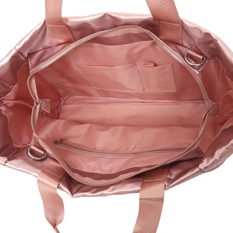 Pink Waterproof Travel Yoga Bag with Zip Pockets - Image 10