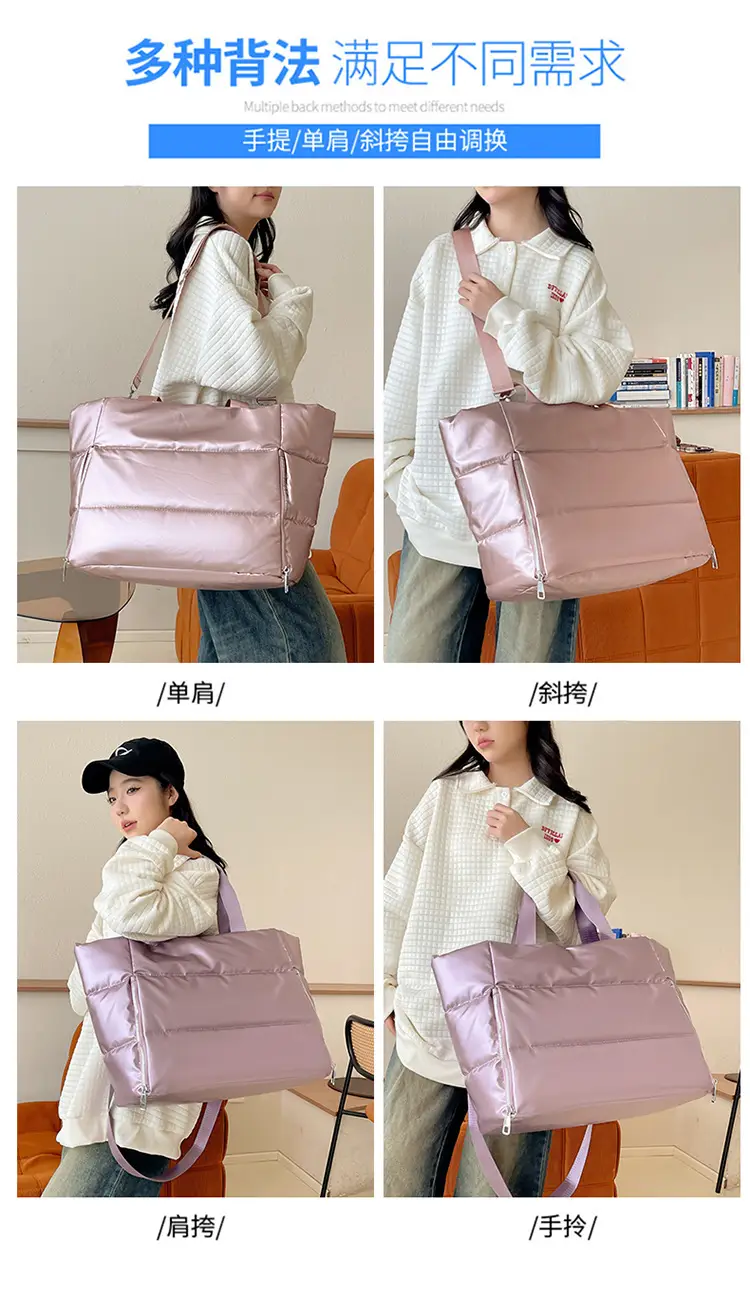 Pink Waterproof Travel Yoga Bag with Zip Pockets — feature 10