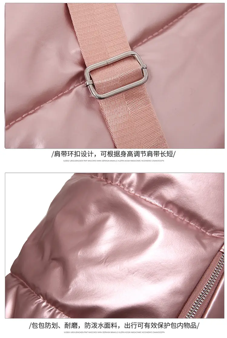 Pink Waterproof Travel Yoga Bag with Zip Pockets — feature 16