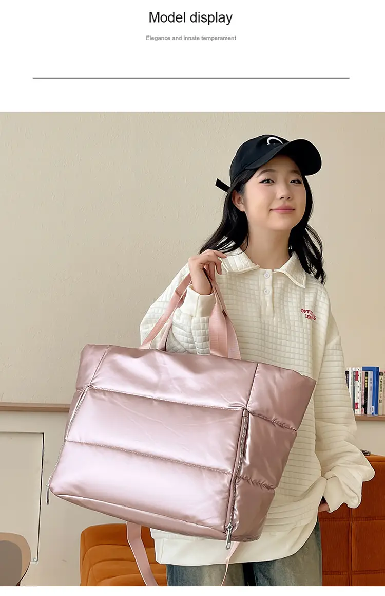 Pink Waterproof Travel Yoga Bag with Zip Pockets — feature 19