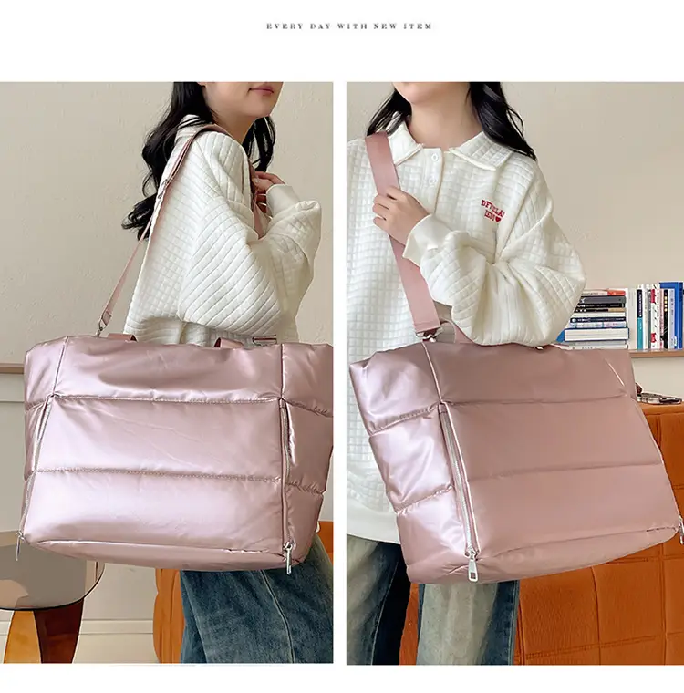 Pink Waterproof Travel Yoga Bag with Zip Pockets — feature 21