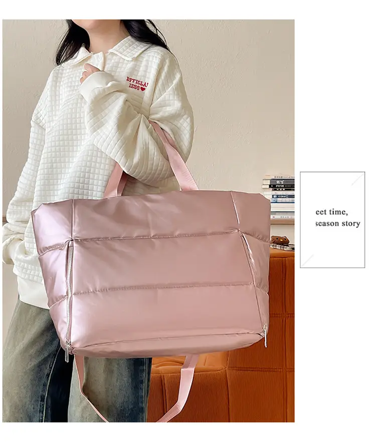 Pink Waterproof Travel Yoga Bag with Zip Pockets — feature 23